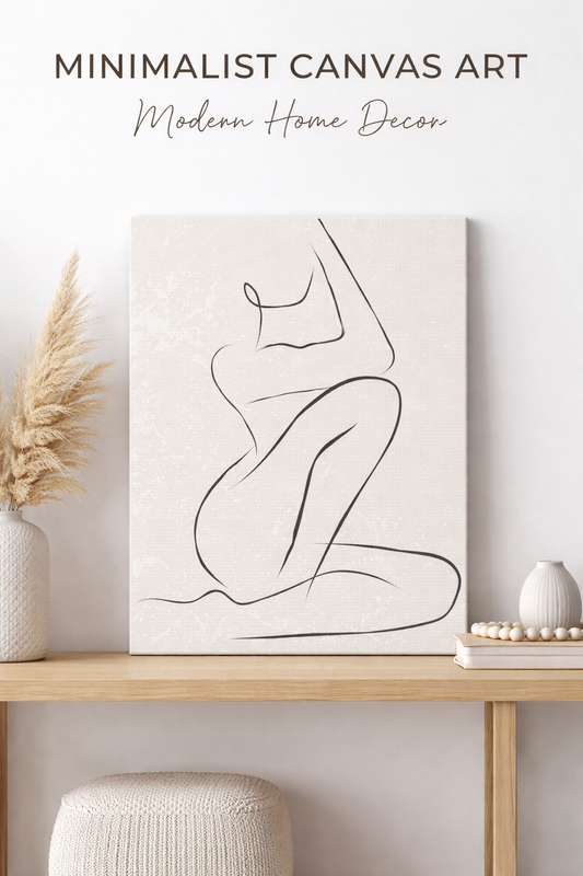 Solene - Minimalist Nude Line Art Canvas