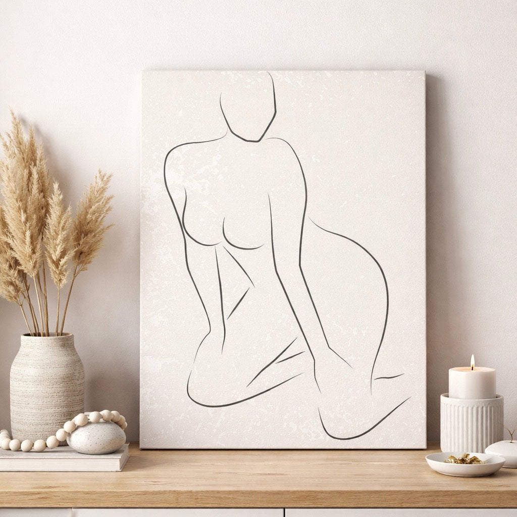 Aurelia - Feminine Contour Line Art Canvas