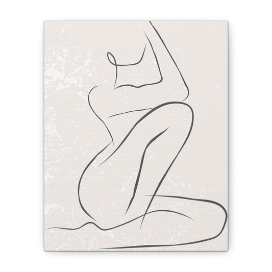 Solene - Minimalist Nude Line Art Canvas