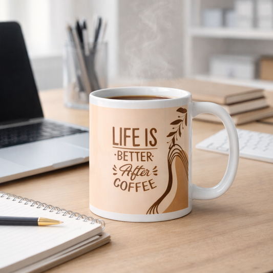 Life Is Better After Coffee Mug – Cute Coffee Lover Gift | Ceramic Mug